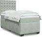 vidaXL Boxspringbed met matras, fluweel, lichtgrijs, 90x190 cm