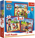 Trefl Puzzelset Paw Patrol 3in1 - Happy dogs karton kinderpuzzel