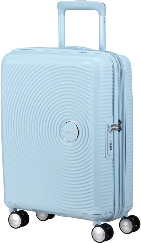 American Tourister Soundbox Spinner 55/20 TSA Expandable Pastel Blue