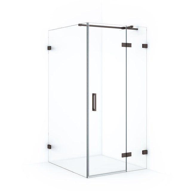 Maxaro Douchecabine Diamond 110x100cm 8mm Helder Veiligheidsglas Zwart Metaal met Draaideur
