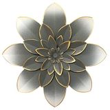 Grijs metalen bloem muurkunst decor, 9,5 inch rustieke moderne bloemensculptuur, noodlijdende ijzeren muur opknoping woondecoratie accent kunstwerken voor binnen keuken slaapkamer woonkamer kantoor