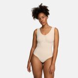 cfab Tanktop Bodysuit met Corrigerende Shapewear en Slipje - Zandkleur - XS