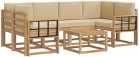 vidaXL - Buiten - bank - set - 7 - st - Wit - en - Beige