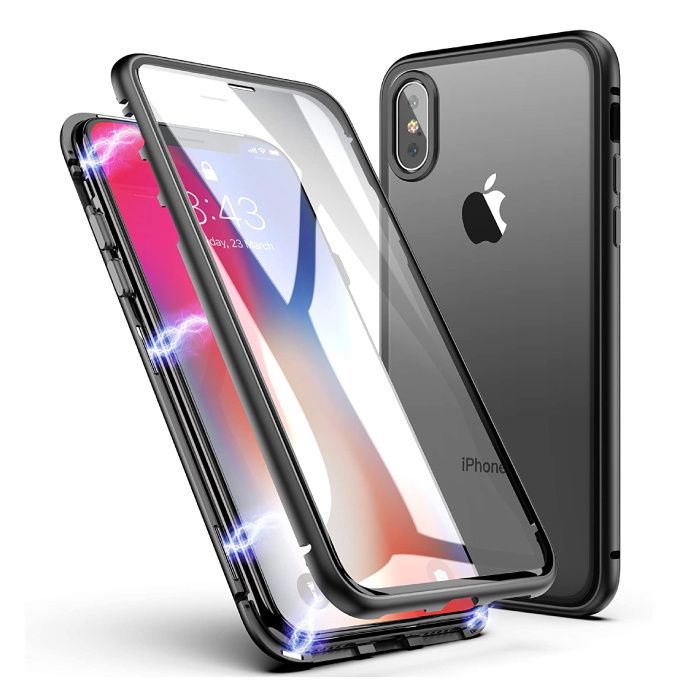 Stuff Certified iPhone XS Magnetisch 360° Hoesje met Tempered Glass - Full Body Cover Hoesje + Screenprotector Zwart