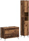 vidaXL - 2-delige - Badkamerkast - Set - BREDA - Oud - hout - Bewerkt - hout