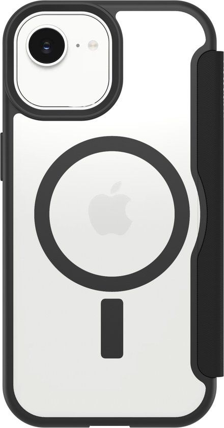 OtterBox React Folio Series Flip Cover voor Apple iPhone 13, 14, 15, Zwart/Transparant
