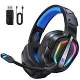 Fachixy FC200 Wireless Gaming Headset, 2,4 G Bluetooth headset met microfoon voor PS5, PS4, pc, switch, opvouwbare gaming-hoofdtelefoon, lage latentie ruisonderdrukking, met ledlicht, 40 uur