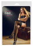 Cottelli Collection Stay Up Kousen met Decoratieve Kanten Top Maat XXXXL Zwart
