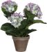 Mica Decorations Hortensia Plante artificielle dans un pot de fleurs Stan - H40 x Ø35 cm - Violet