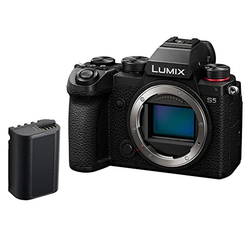 Panasonic Lumix S DC-S5AMB full-frame systeemcamera met 24 MP (5-assige optische stabilisator, OLED-vizier, Raw, WiFi, 4K) met extra DMW-BLK22 accu, zwart
