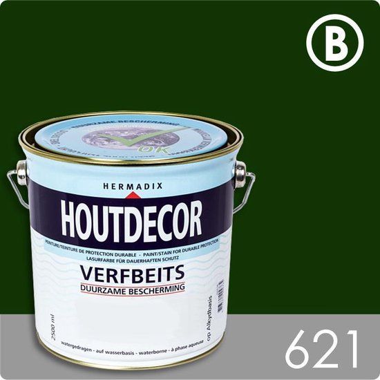 Hermadix Houtdecor Verfbeits Dekkend - 621 Waterland Groen - 2.5 liter