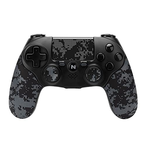 NITHO ADONIS draadloze controller Compatibel met PS3/PS4/PC, ingebouwde luidspreker en hoofdtelefoonaansluiting, dubbele vibratiejoystick met touchpad, X-Y-sensor en 6-assige sensoren (camouflage)