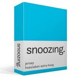 Snoozing Jersey - Hoeslaken Extra Hoog - 160x210/220 cm - Turquoise