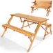 Vevor Table de pique-nique 2-en-1 Banc de table en bois convertible interchangeable