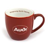 Audi A8-8053 Mok Porseleinen Mok Koffiemok, met belettering "Voorsprong door Technik", ovaal logo, rood