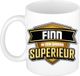 Bellatio Decorations Naam mok Finn - wit - Superieur - keramiek - 300 ml - collega beker - cadeau