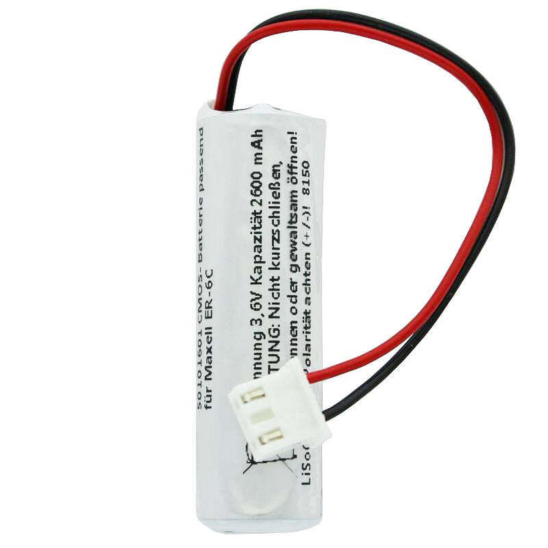ACCUCELL Batterij geschikt voor de Maxell ER-6C batterij met kabel en stekker