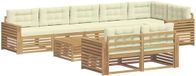 vidaXL Tuinset met 9 delen, wit en crème, polyester