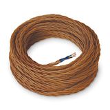 Amarcords - Elektrische textielkabel kleur whisky zijdevlechtwerk 10 meter met aarding 3 x 075 mm