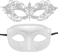 WiseGoods Luxe Venetiaans Masker - Wit - 2 stuks