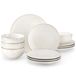 MALACASA set de table 12 pièces en grès moderne pour 4 personnes comprenant assiette/bol/assiette à dessert - Série LYDIA