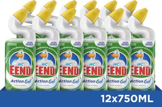 WC Eend Action Gel Pine Forest - Toiletreiniger - 12 x 750 ml