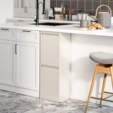 [en.casa] Afvalscheidingskast Sollentuna met 2 vakken gebroken wit 93x33x25 cm