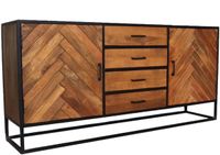 Lizzely Garden & Living Cody Dressoir visgraat mangohout 180cm bruin industrieel duurzaam mango kast