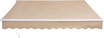 Marquise rétractable manuelle – Marquise de terrasse de 250 x 200 cm – Pare-soleil rétractable – Marquise en polyester hydrofuge pour porte et fenêtre de terrasse – Manivelle incluse pour jardin et balcon – Beige
