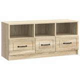 vidaXL TV-kast met lade Sonoma Eiken 102 x 34,5 x 47 cm Bewerkt hout