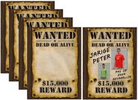 Bellatio Decorations Wanted poster - 10x - 59 x 42 cm - zelf een foto op plakken - voor vrijgezellenfeest/verjaardag - verjaardag poster - funny