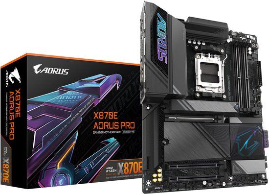 Gigabyte X870E AORUS PRO - Motherboard - ATX - Socket AM5 - AMD X870E - DDR5 - USB 4 - Wi-Fi 7 - Realtek Audio