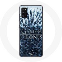 Maniacase Hoesje voor Samsung Galaxy A41 Game of Thrones seizoen 8 Aflevering 1 The Iron Throne karakters logo Grey
