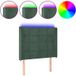 Tête de lit LED vert foncé 93x16x118/128 cm velours