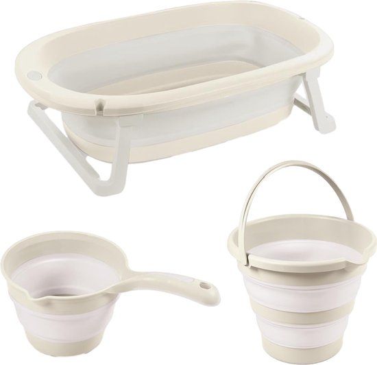 Dolu Relax Beige 3-delige Opvouwbare Badset