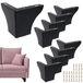 Omgoods - Pieds de meuble, 10 cm - Noir - Jeu de 8 pièces - Acier inoxydable