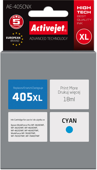 Activejet Activejet AE-405CNX inkt (vervangt Epson 405XL C13T05H24010; Supreme; 18ml; blauw)