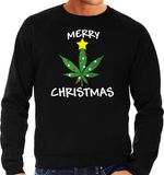 Bellatio Decorations Foute humor Kersttrui - sweater - wiet blad - zwart - heren - kerstdiner XXL