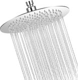 Merkloos Famanu Regendouche 20cm rond, hogedrukdouchekop van roestvrij staal 304, comfortabele douche-ervaring, geschikt voor lage waterdruk, wand- of plafondmontage (chroom)