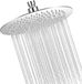 Merkloos Famanu Regendouche 20cm rond, hogedrukdouchekop van roestvrij staal 304, comfortabele douche-ervaring, geschikt voor lage waterdruk, wand- of plafondmontage (chroom)