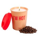 Fisura Originele geurkaars met glas - soja kaars met koffiegeur met thermobeker van keramiek - in geschenkdoos - 40 uur brandduur - 507 gram - origineel cadeau