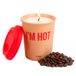 Fisura Originele geurkaars met glas - soja kaars met koffiegeur met thermobeker van keramiek - in geschenkdoos - 40 uur brandduur - 507 gram - origineel cadeau