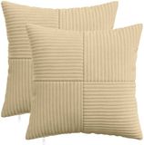 vidaXL - Kussensloop - 2 stuks - ALMELO - Grijs Groen - 50 x 50 cm - corduroy