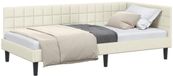 vidaXL Hoek Bed Frame Crème 90 x 190 cm Fluweel