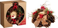 Cilgro Kerstkrans goud 15cm met kaarsenhouder decoratie
