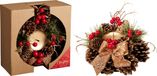Cilgro Kerstkrans goud 15cm met kaarsenhouder decoratie