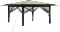 vidaXL Gazebo met 4 Zijwanden 4 x 4 m Crème en Antraciet