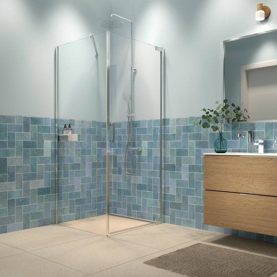 Sealskin Inc. Douchecabine met Draaideur 100x100x200cm Zilver Hoogglans