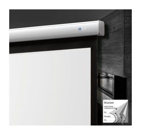 Deluxx Advanced Elegance elektrisch projectiescherm 332 x 187 cm mat wit Polaro