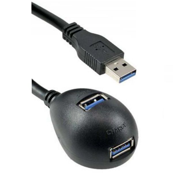 Inline USB naar 2x USB docking kabel - USB3.0 - 2 meter